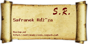 Safranek Róza névjegykártya